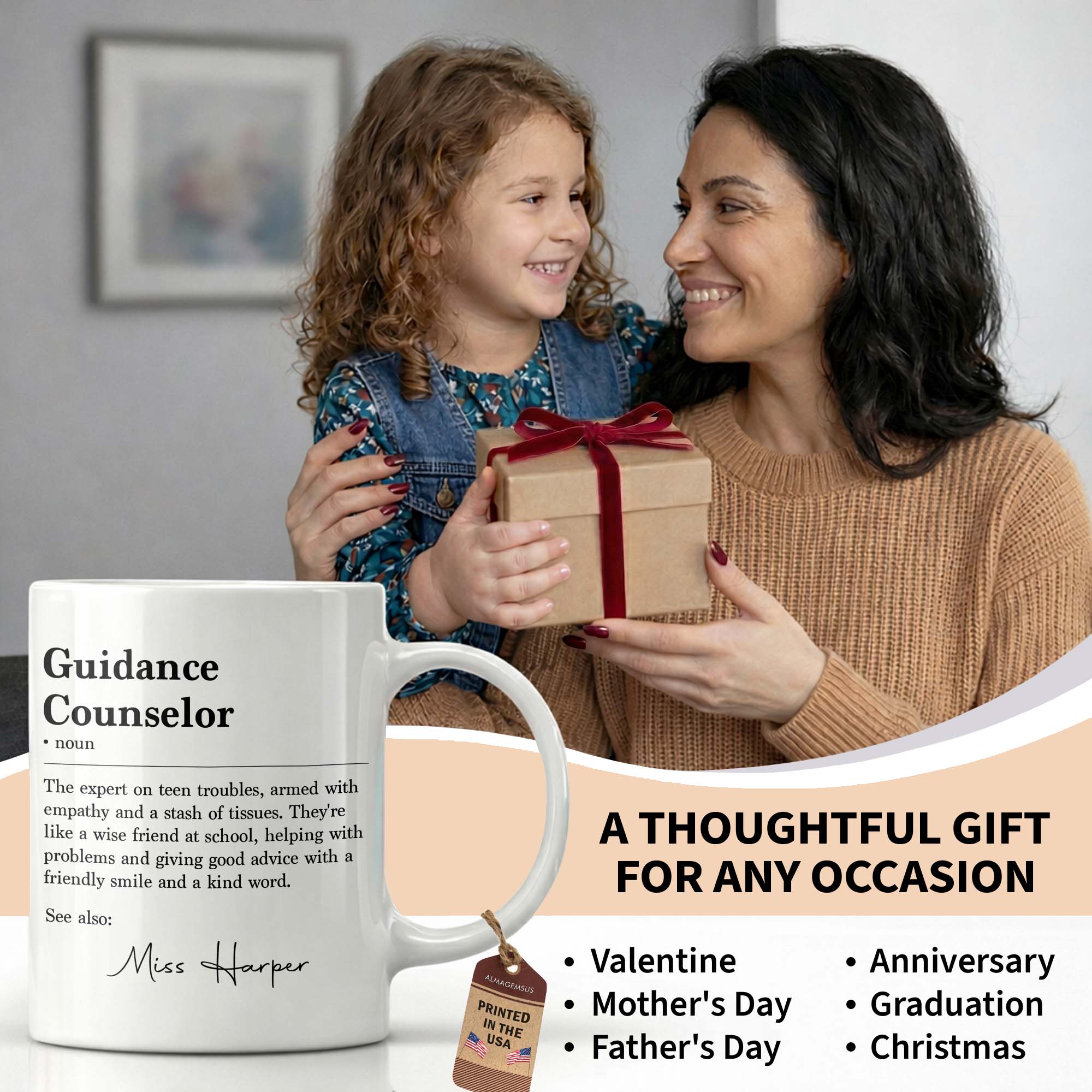 Personalized Guidance Counselor Coffee Mug Gift for Teacher