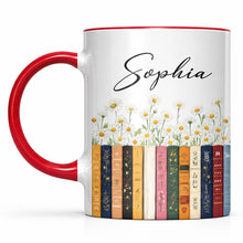 Load image into Gallery viewer, Personalized Accent Mug with Daisies Custom Design Gift for Teacher
