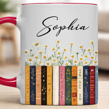 Load image into Gallery viewer, Personalized Accent Mug with Daisies Custom Design Gift for Teacher
