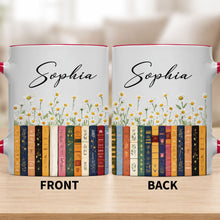 Load image into Gallery viewer, Personalized Accent Mug with Daisies Custom Design Gift for Teacher
