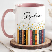 Load image into Gallery viewer, Personalized Accent Mug with Daisies Custom Design Gift for Teacher
