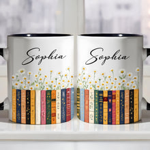 Load image into Gallery viewer, Personalized Accent Mug with Daisies Custom Design Gift for Teacher
