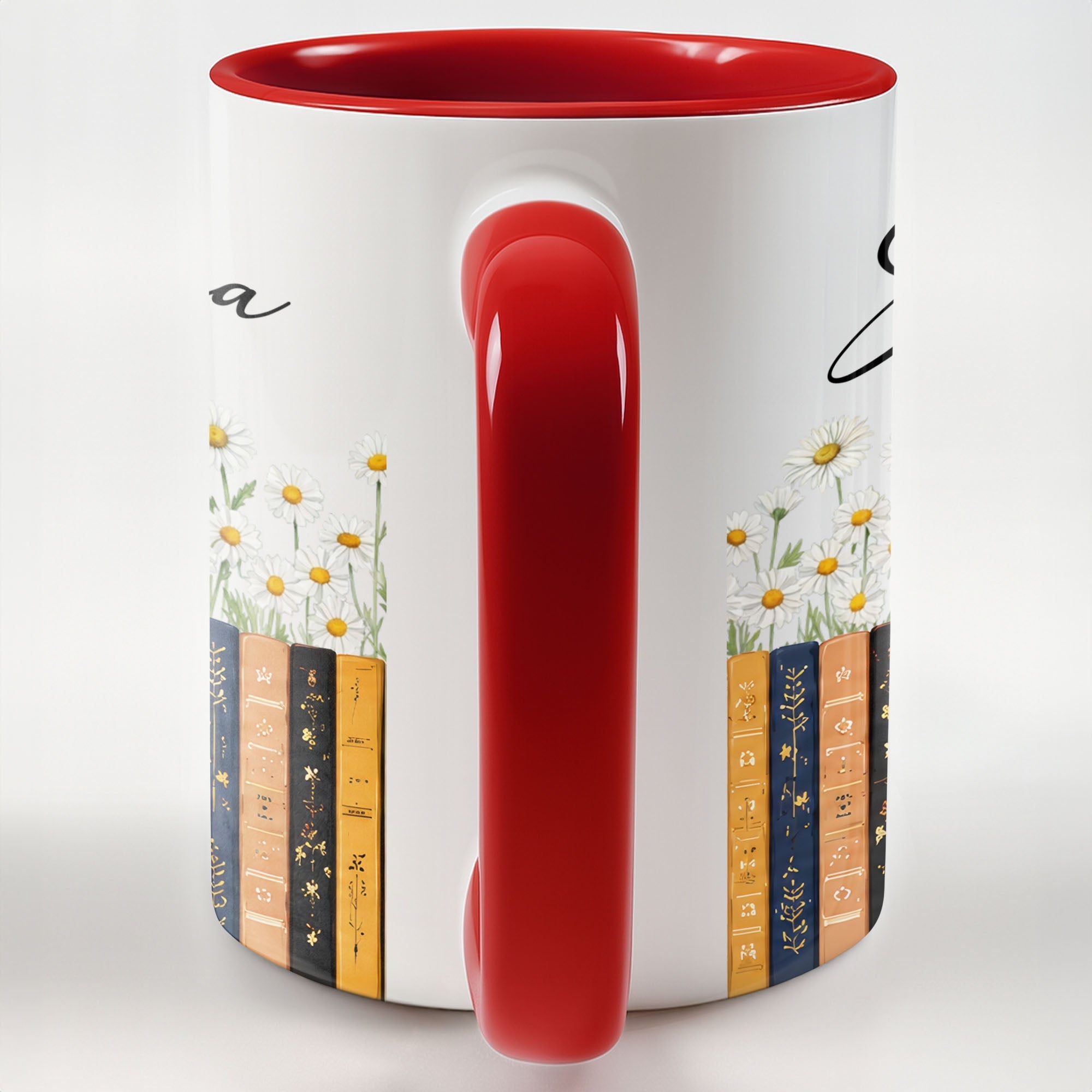 Personalized Accent Mug with Daisies Custom Design Gift for Teacher