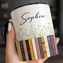 Load image into Gallery viewer, Personalized Accent Mug with Daisies Custom Design Gift for Teacher
