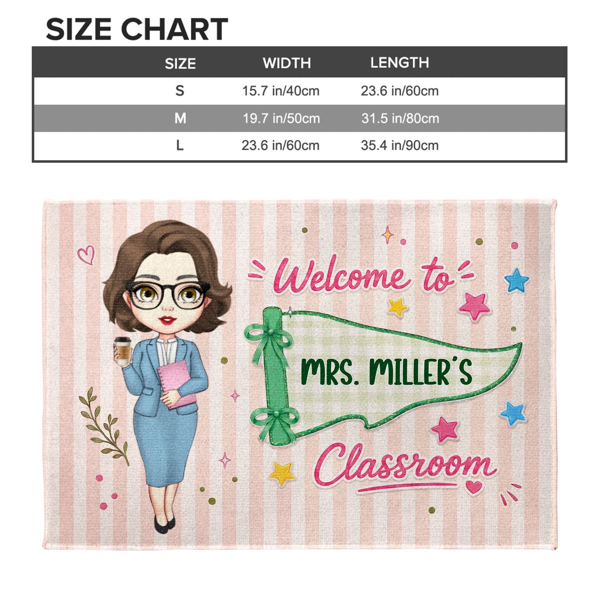 Personalized Teacher Doormat Welcome To My Classroom Gift