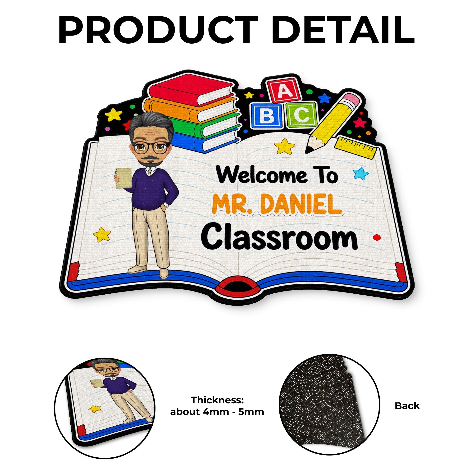 Personalized Teacher Welcome Doormat Custom Name Classroom Gift