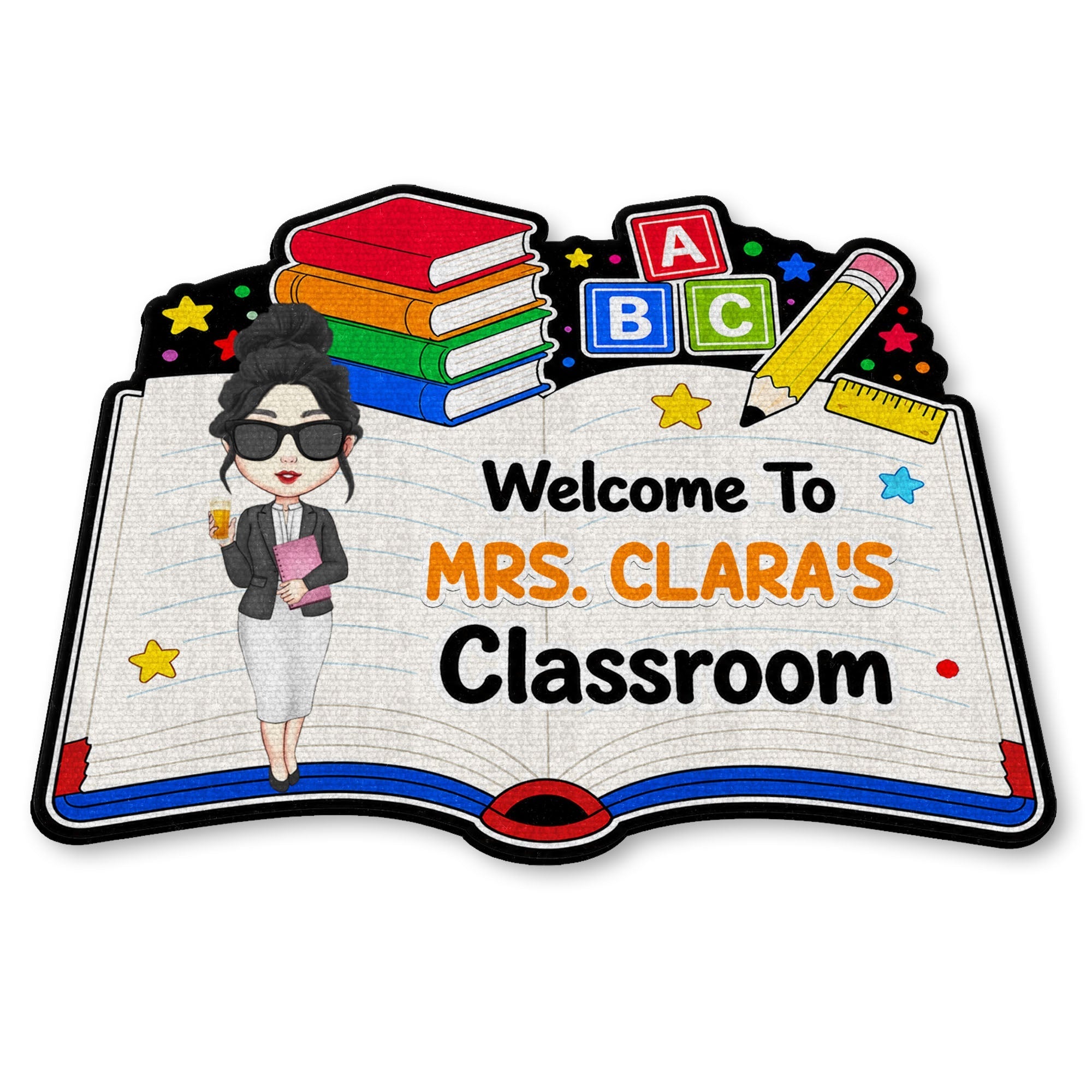 Personalized Teacher Welcome Doormat Custom Name Classroom Gift