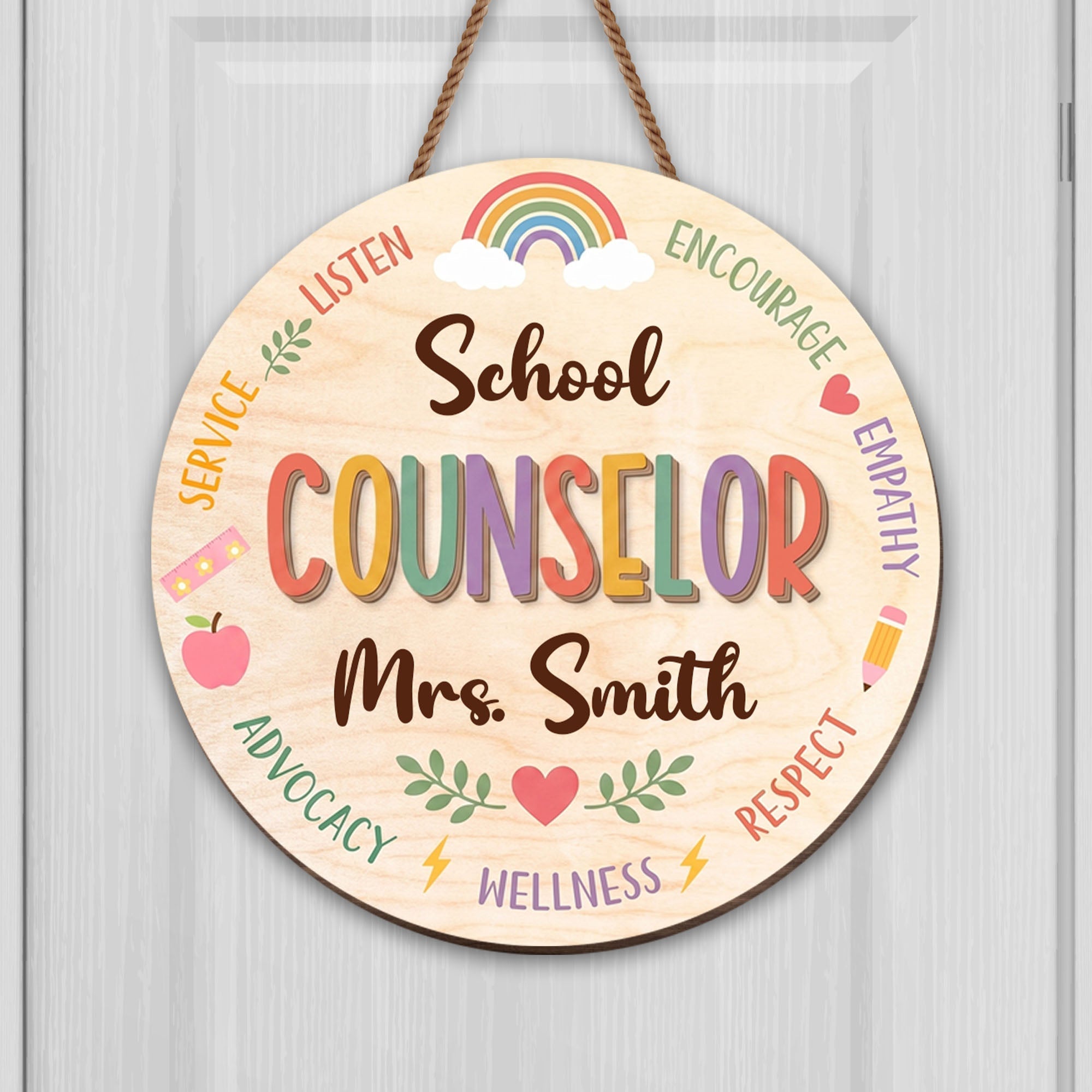 Personalized Custom Wood Sign for School Counselor Office Decor