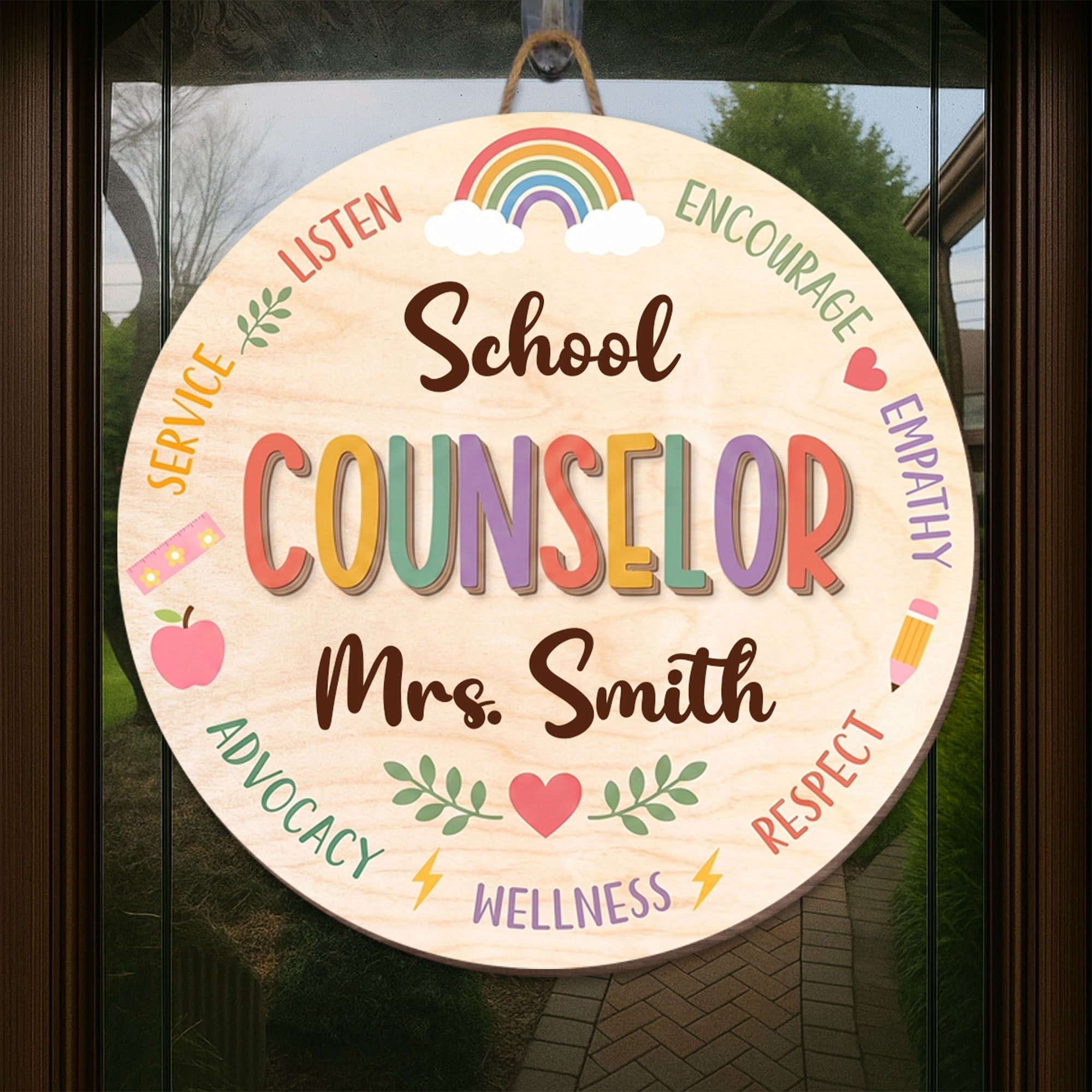 Personalized Custom Wood Sign for School Counselor Office Decor
