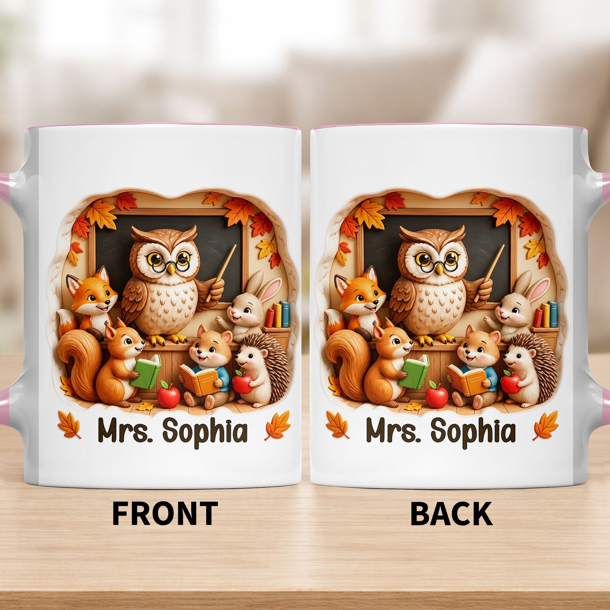 Personalized Teacher Mug Custom Name Accent Coffee Cup Gift
