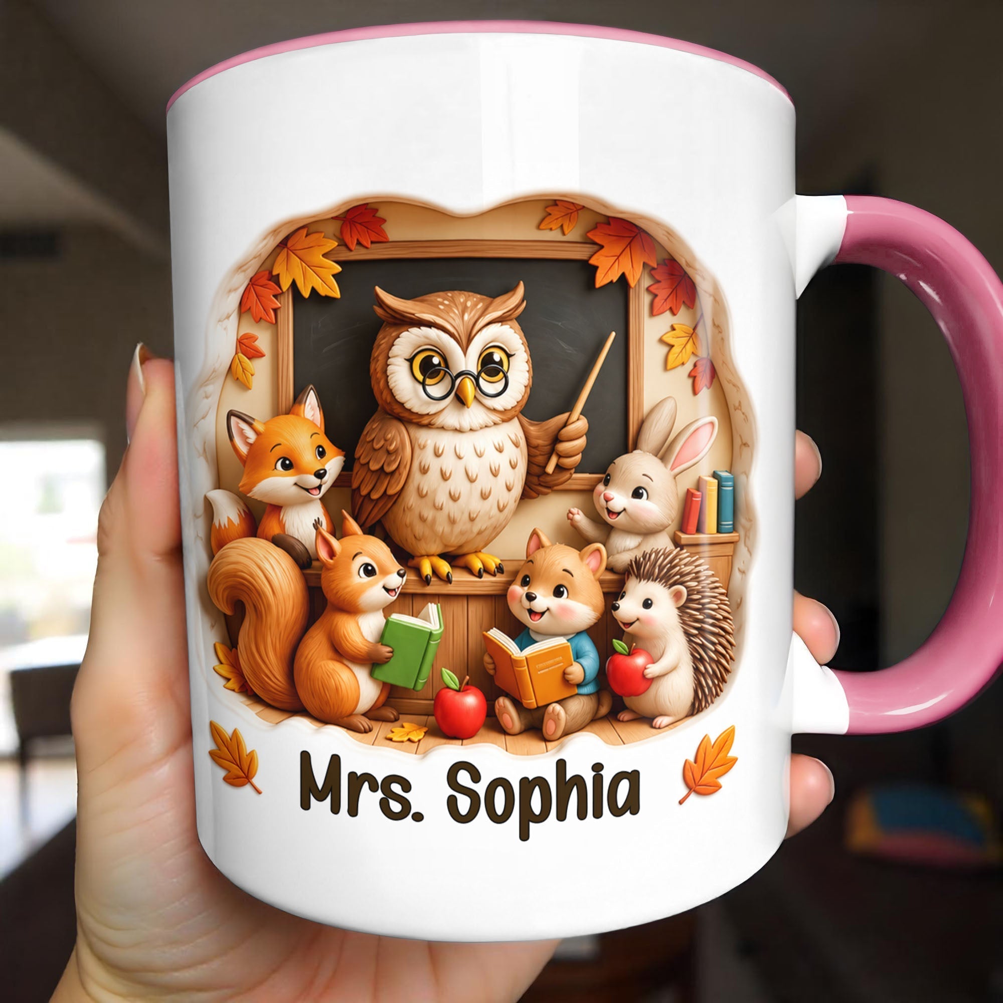 Personalized Teacher Mug Custom Name Accent Coffee Cup Gift