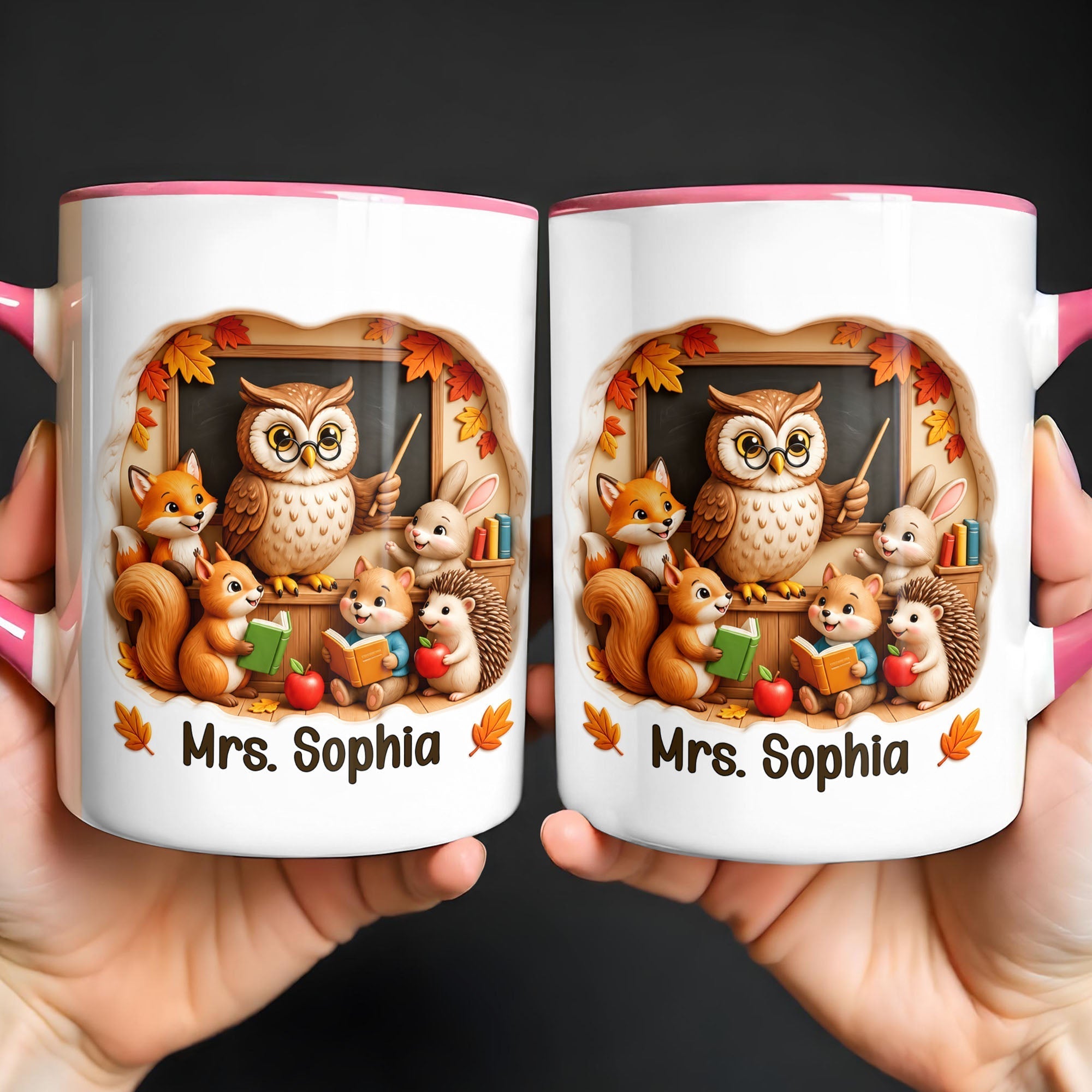 Personalized Teacher Mug Custom Name Accent Coffee Cup Gift