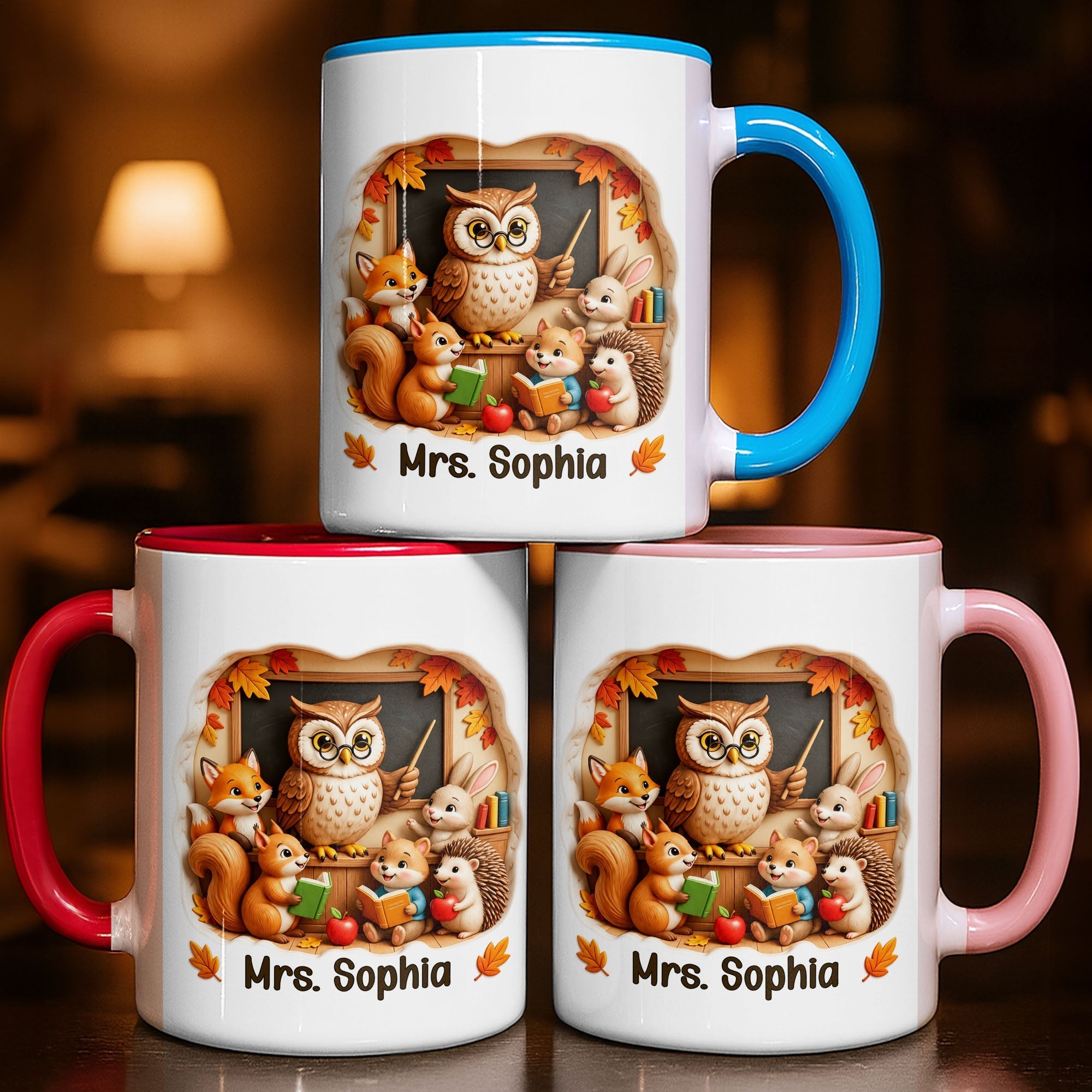 Personalized Teacher Mug Custom Name Accent Coffee Cup Gift