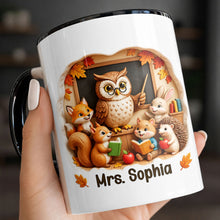 Load image into Gallery viewer, Personalized Teacher Mug Custom Name Accent Coffee Cup Gift
