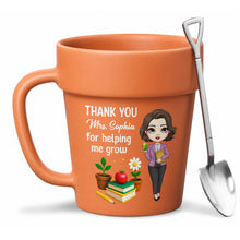 Load image into Gallery viewer, Personalized Ceramic Flower Pot Mug Custom Gift for Teachers
