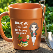 Load image into Gallery viewer, Personalized Ceramic Flower Pot Mug Custom Gift for Teachers
