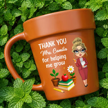 Load image into Gallery viewer, Personalized Ceramic Flower Pot Mug Custom Gift for Teachers

