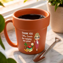 Load image into Gallery viewer, Personalized Ceramic Flower Pot Mug Custom Gift for Teachers
