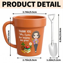 Load image into Gallery viewer, Personalized Ceramic Flower Pot Mug Custom Gift for Teachers
