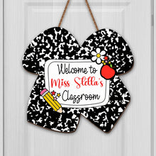 Load image into Gallery viewer, Personalized Teacher Wood Sign Custom Name Classroom Decor

