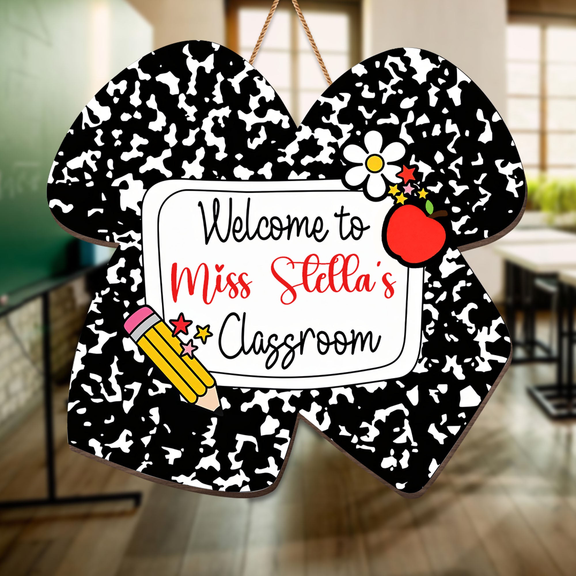Personalized Teacher Wood Sign Custom Name Classroom Decor