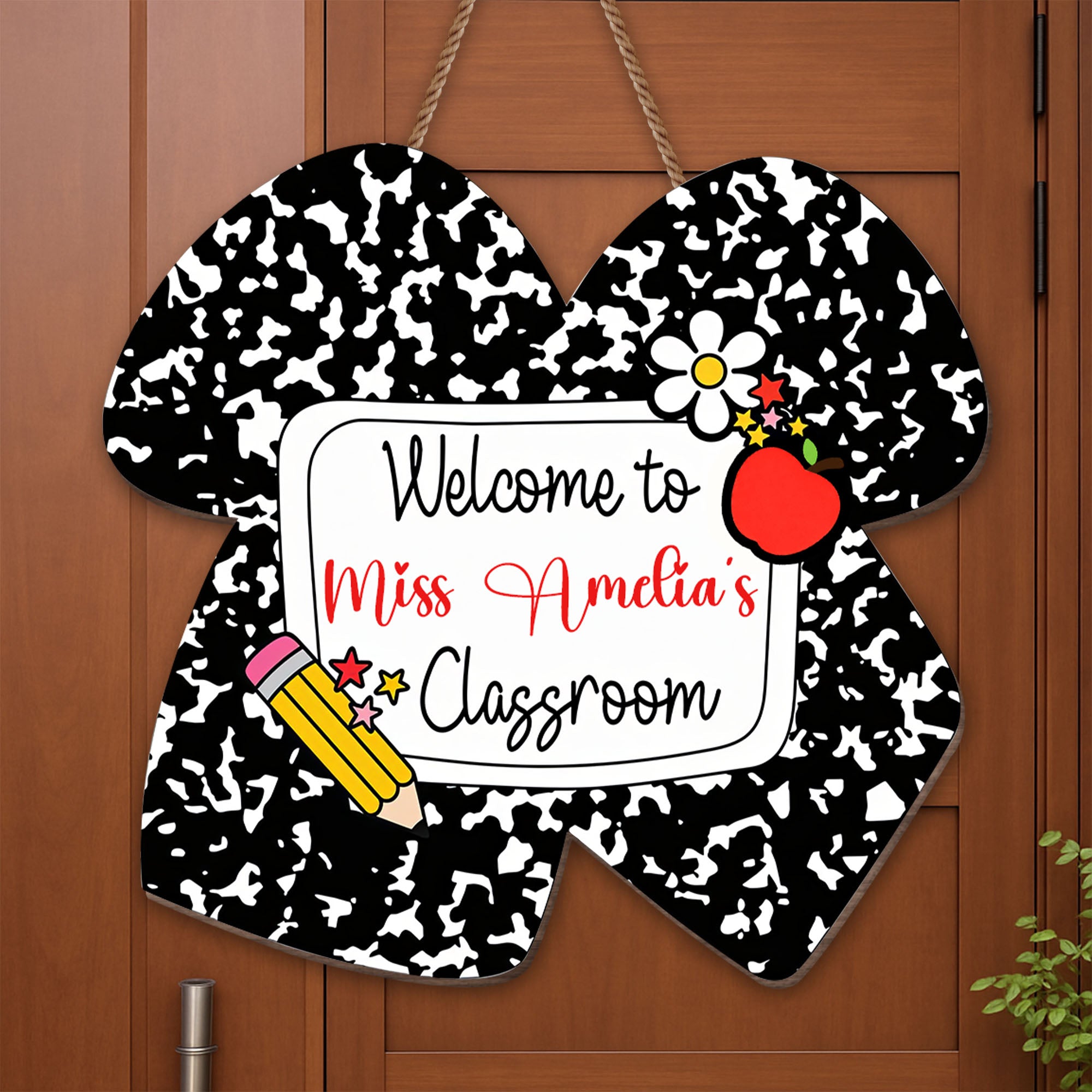 Personalized Teacher Wood Sign Custom Name Classroom Decor