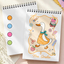 Load image into Gallery viewer, Personalized Goose Teacher Sketch Book Custom Cover Gift for Educators
