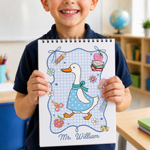 Load image into Gallery viewer, Personalized Goose Teacher Sketch Book Custom Cover Gift for Educators
