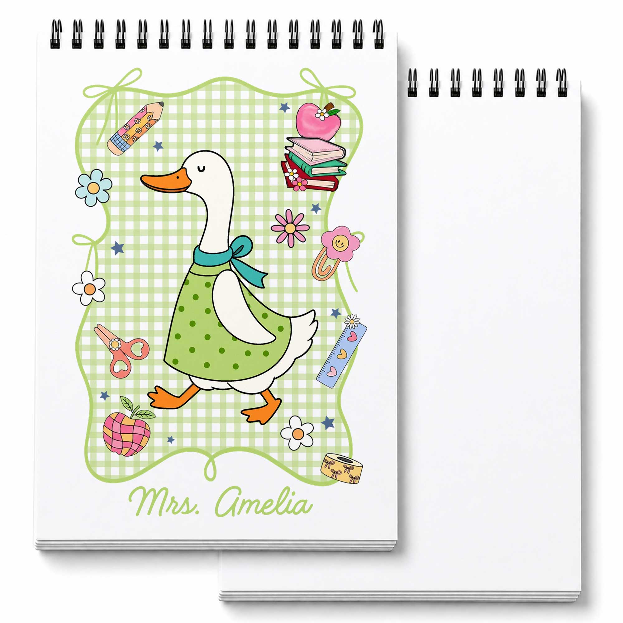 Personalized Goose Teacher Sketch Book Custom Cover Gift for Educators