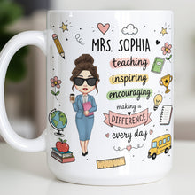 Load image into Gallery viewer, Personalized Teacher Coffee Mug Custom Name Gift for Educators

