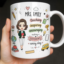 Load image into Gallery viewer, Personalized Teacher Coffee Mug Custom Name Gift for Educators
