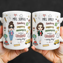 Load image into Gallery viewer, Personalized Teacher Coffee Mug Custom Name Gift for Educators
