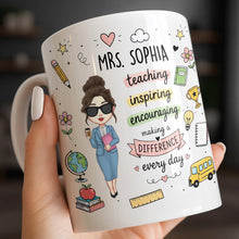 Load image into Gallery viewer, Personalized Teacher Coffee Mug Custom Name Gift for Educators
