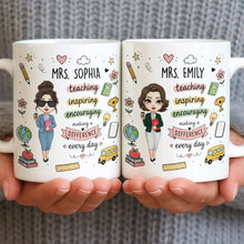 Load image into Gallery viewer, Personalized Teacher Coffee Mug Custom Name Gift for Educators
