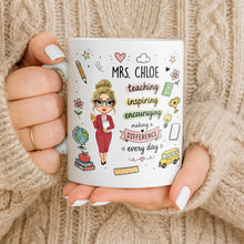 Load image into Gallery viewer, Personalized Teacher Coffee Mug Custom Name Gift for Educators
