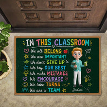 Load image into Gallery viewer, Personalized Teacher Doormat Chalkboard Design Custom Gift
