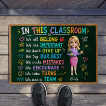 Load image into Gallery viewer, Personalized Teacher Doormat Chalkboard Design Custom Gift
