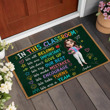 Load image into Gallery viewer, Personalized Teacher Doormat Chalkboard Design Custom Gift
