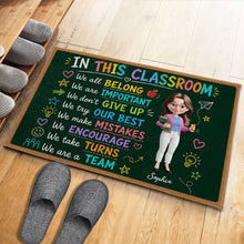 Load image into Gallery viewer, Personalized Teacher Doormat Chalkboard Design Custom Gift
