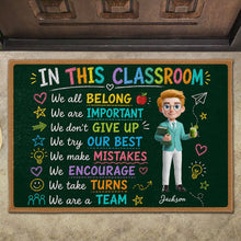 Load image into Gallery viewer, Personalized Teacher Doormat Chalkboard Design Custom Gift
