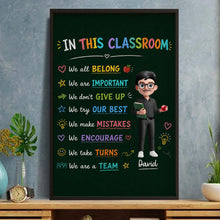 Load image into Gallery viewer, Personalized Classroom Chalkboard Poster Custom Name Gift for Teacher
