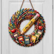 Load image into Gallery viewer, Personalized Classroom Wood Sign Custom Name for Teacher Gift
