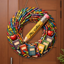 Load image into Gallery viewer, Personalized Classroom Wood Sign Custom Name for Teacher Gift
