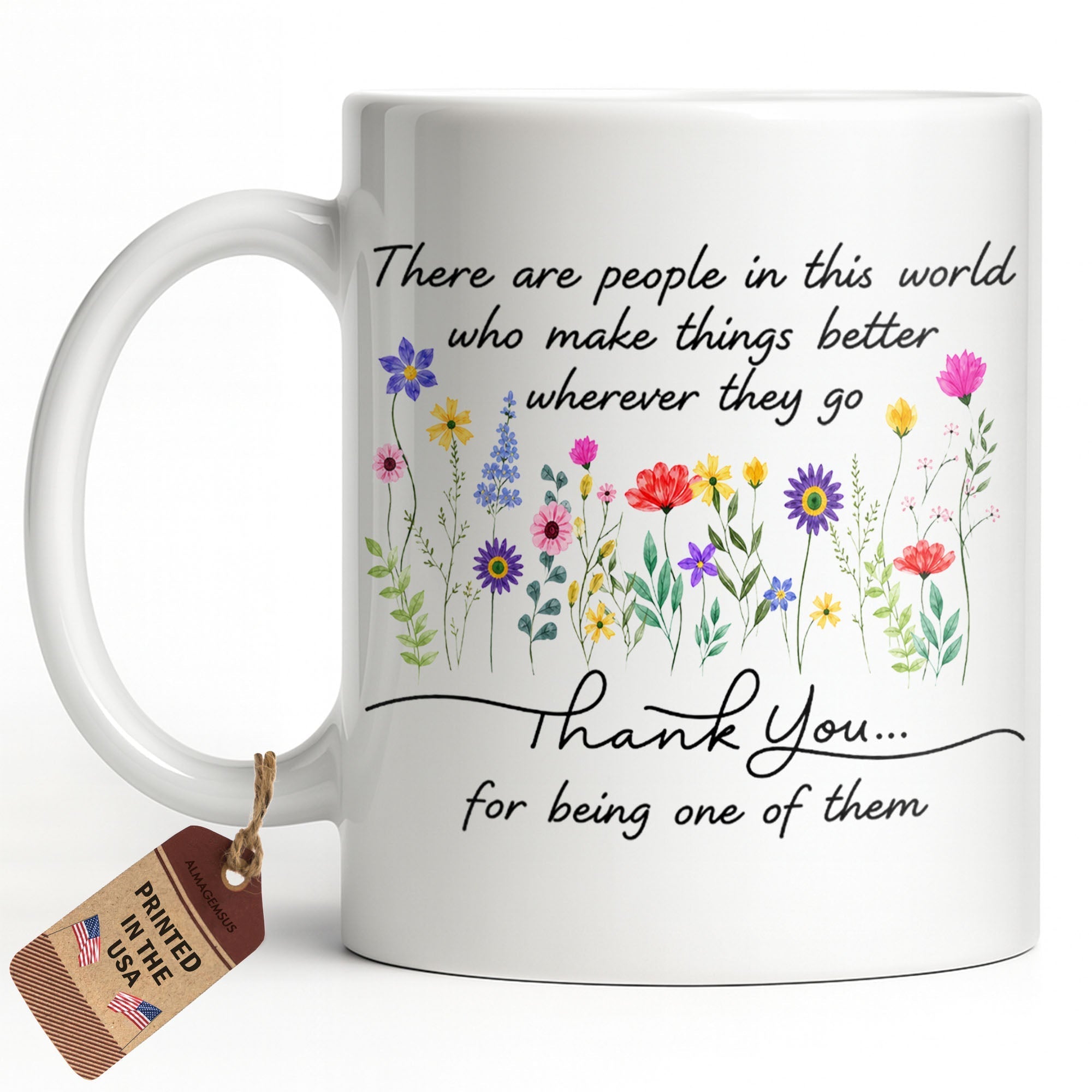 Personalized Floral Thank You Coffee Mug Custom Gift for Teacher