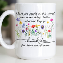 Load image into Gallery viewer, Personalized Floral Thank You Coffee Mug Custom Gift for Teacher
