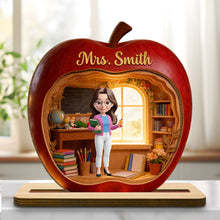 Load image into Gallery viewer, Personalized Teacher Wood Plaque Custom Name Gift Idea
