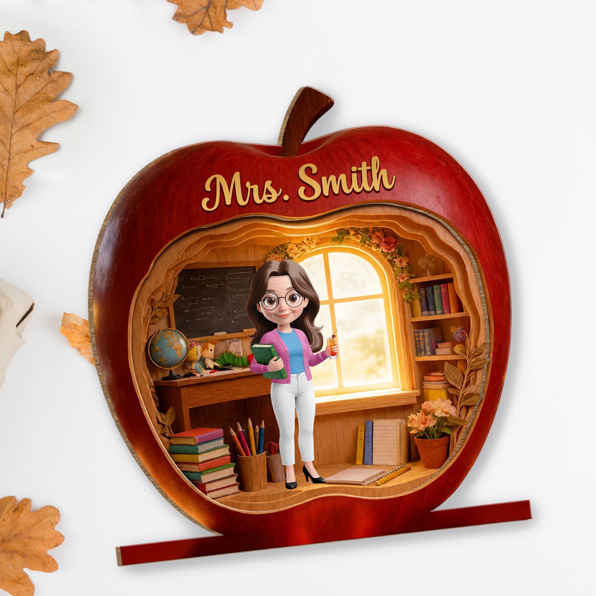 Personalized Teacher Wood Plaque Custom Name Gift Idea