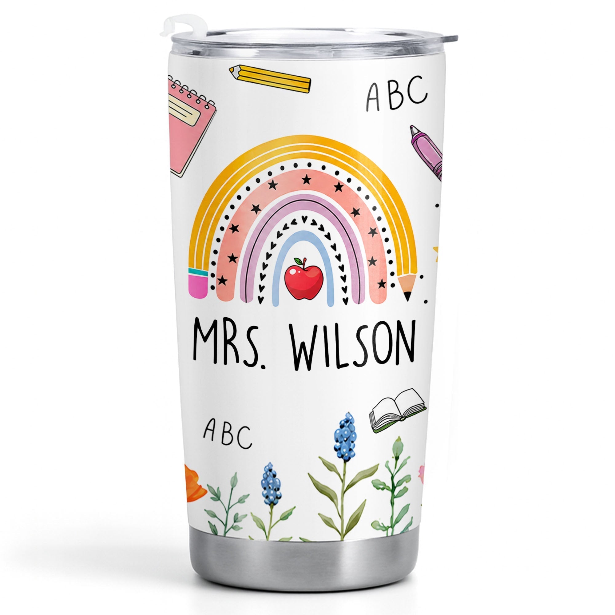 Personalized Teacher Gift 20oz Custom Stainless Steel Tumbler