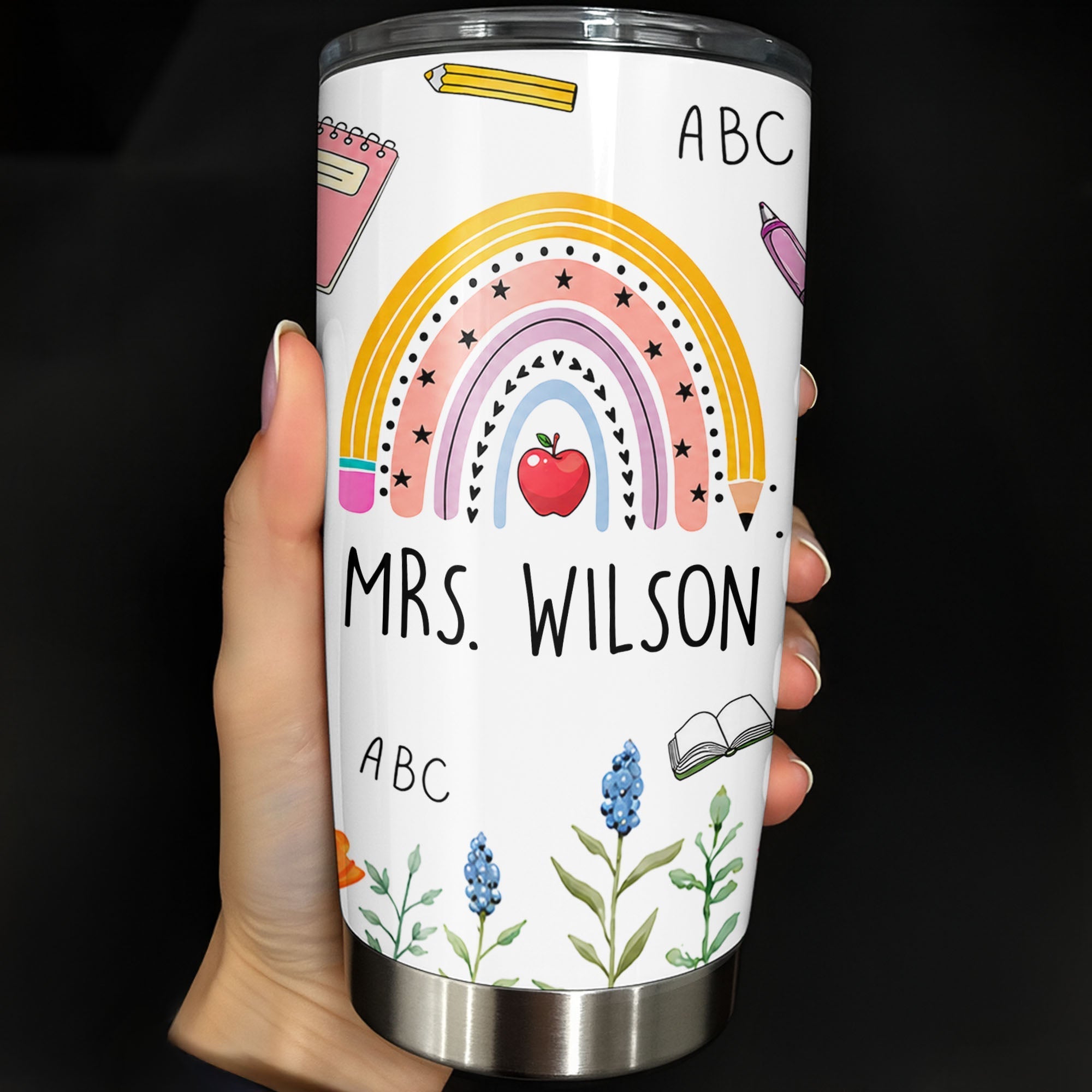 Personalized Teacher Gift 20oz Custom Stainless Steel Tumbler