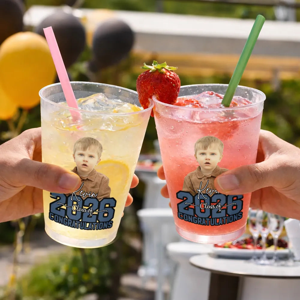 Personalized Graduation Frosted Cups with Photo Custom Congrats Gift for Graduates